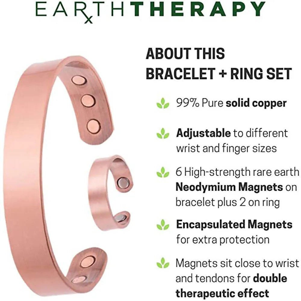 Magnetic Copper Bangle Vintage Adjustable Bracelet