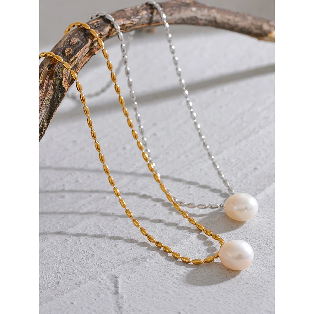 Tarnish Free Natural Pearl Beads Chic Exquisite Necklace