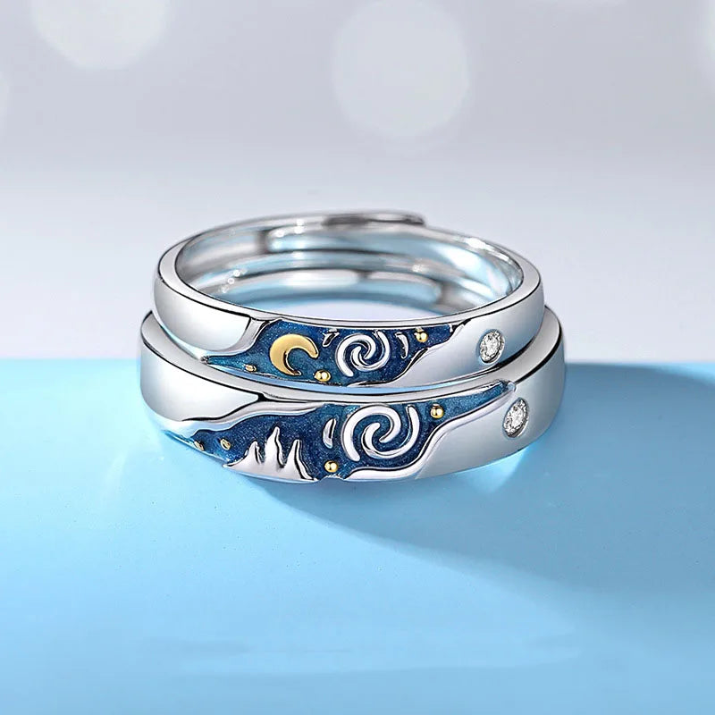 Sun Moon Rings for Couple